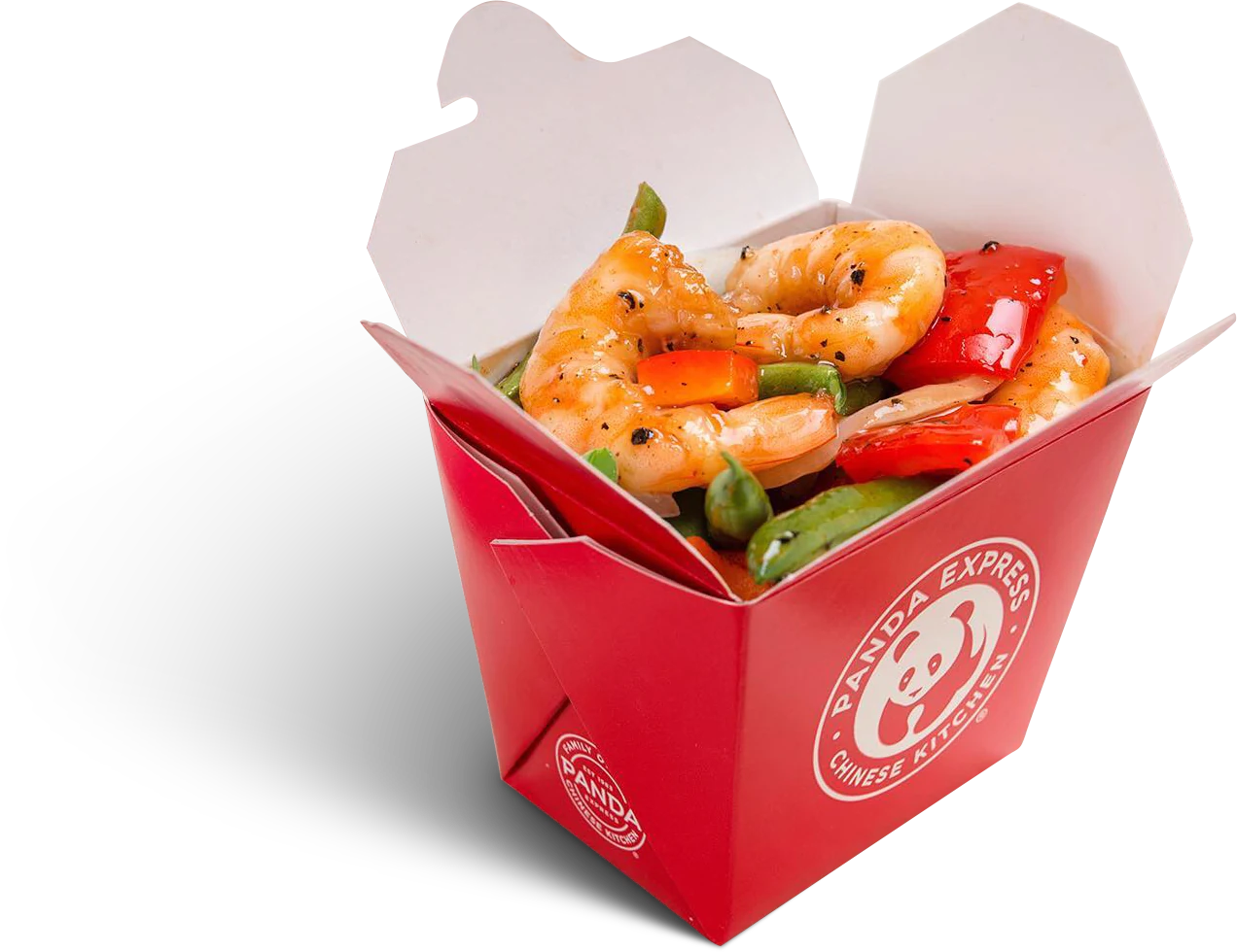 Panda Express Firecracker Shrimp in a takeout box