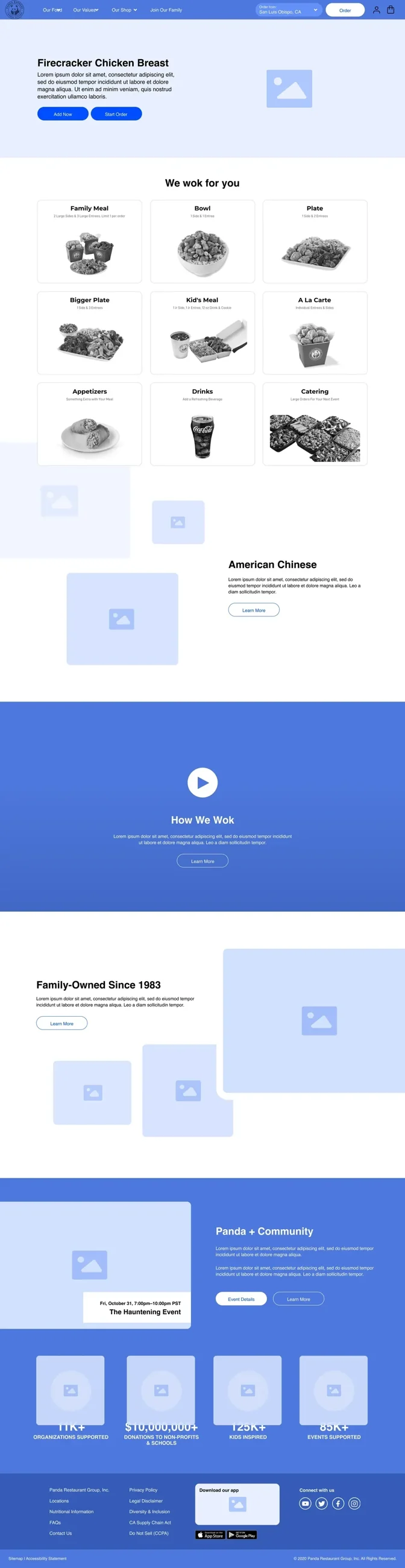Homepage page design