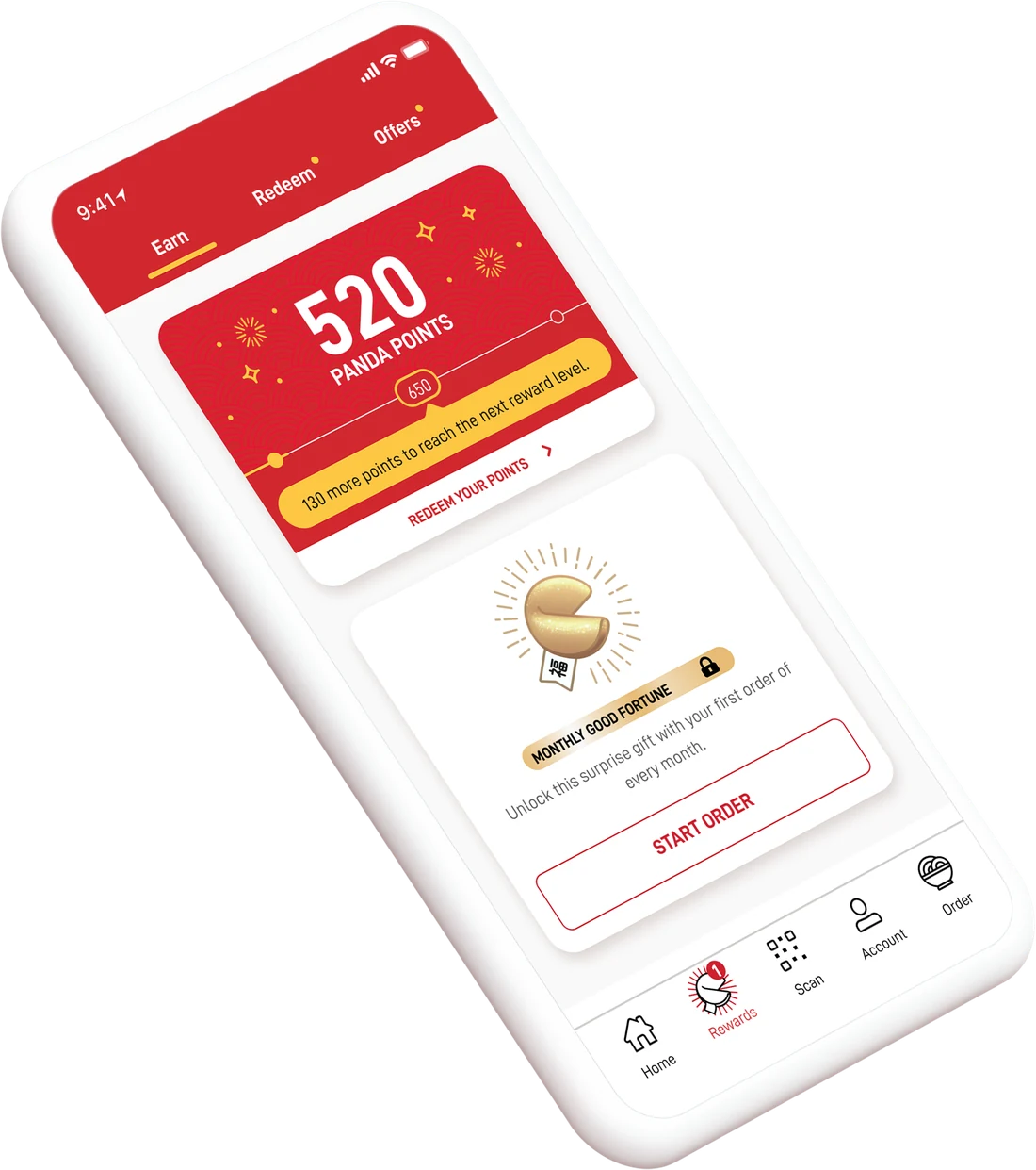 Panda Rewards — 520 Panda Points home screen