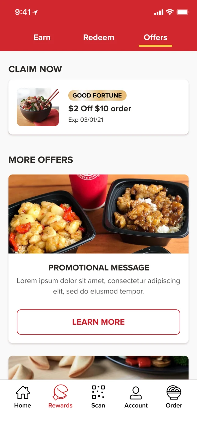 Claim Now — member offers in the app
