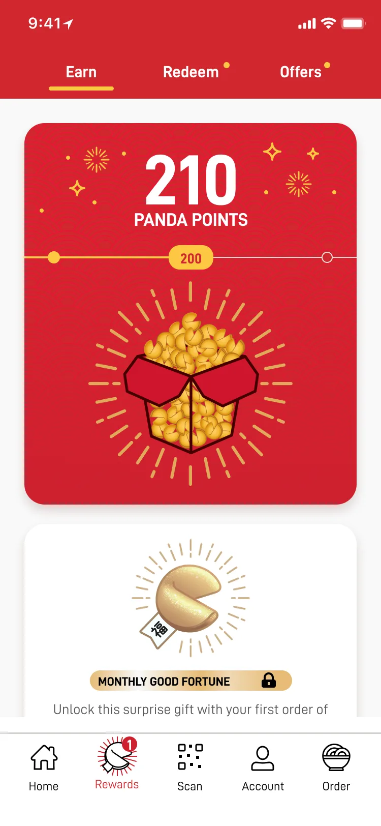 Monthly Good Fortune surprise gift card