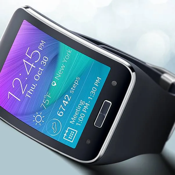 Samsung Gear S smartwatch at a three-quarter angle